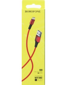 Кабель  USB - Lighting iPhone Borofone BX 20 1.0 m,2.0A Red,коробочка Ткань..