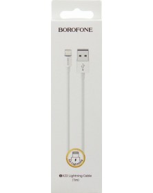 Кабель  USB - Lighting iPhone Borofone BX 22 1.0 m,2.0A White,коробочка Ткань