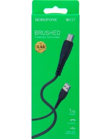 Кабель  USB - MicroUSB Borofone BX 37 1.0 m,2.4A Black,коробочка Силикон