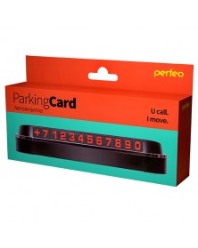 Автовизитка Perfeo Parking Card,черная,магнитная,скотч 3M (PF_A4867)..