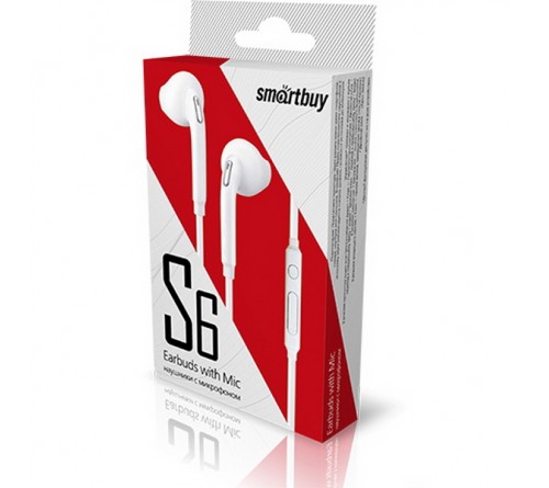 Гарнитура SmartBuy SBH   202K         (EarPods     )             (40) Стерео S6 White,коробочка