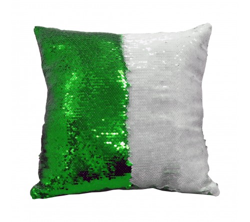 Наволочка Хамелеон 40х40 Зелёная пайеточная 