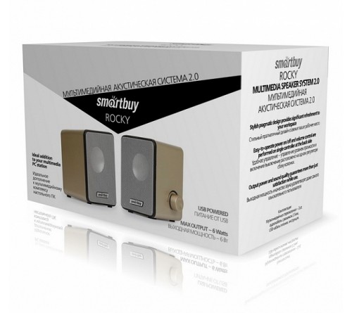 Колонки Smart Buy (SBA 3200)                2.0 (2*   3W)  Rocky Пластик, питание 5V или от USB