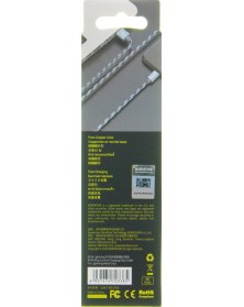 Кабель  USB - 8-pin Borofone BX 24 1.0 m,2.4A Grey,коробочка Ткань