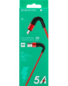 Кабель  USB - 8-pin Borofone BX 32 1.0 m,2.4A Red,коробочка Нейлон..