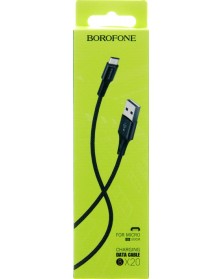 Кабель  USB - MicroUSB Borofone BX 20 1.0 m,2.0A Black,коробочка Нейлон