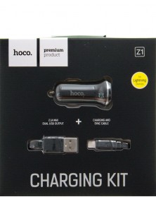 Набор Автомобильное Зарядное Устройство + Кабель USB- Lighting iPhone Hoco ..