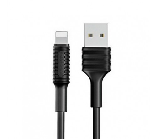 Кабель  USB - Lighting iPhone Borofone BX   1 1.0 m,2.0A Black,коробочка Силикон