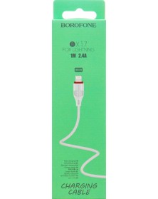 Кабель  USB - 8-pin Borofone BX 17 1.0 m,2.4A White,коробочка Силикон..