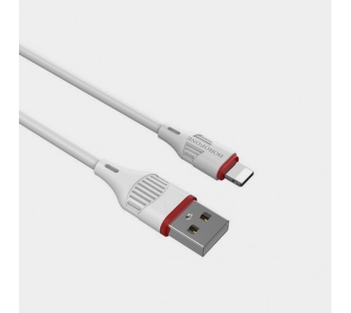 Кабель  USB - Lighting iPhone Borofone BX 17 1.0 m,2.4A White,коробочка Силикон