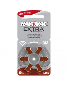 Батарейка RAYOVAC  EXTRA    ZA312  ( 6BL)(60)  (G3) для слуховых аппаратов 1.4 V