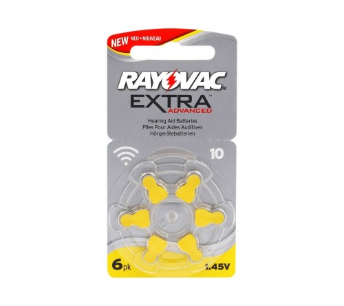 Батарейка RAYOVAC  EXTRA    ZA10  ( 6BL)(60)   для слуховых аппаратов 1.4 V
