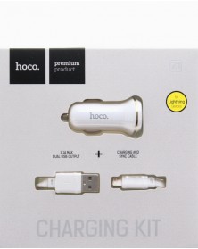 Набор Автомобильное Зарядное Устройство + Кабель USB- Lighting iPhone Hoco ..