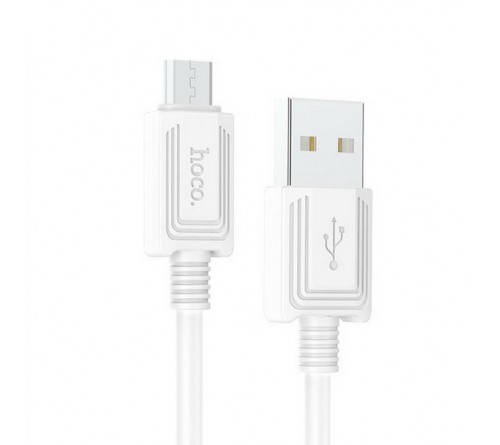 Кабель  USB - MicroUSB Hoco X 73 1.0 m,2.4A, White,коробочка Силикон
