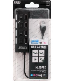 USB-концентратор SmartBuy (SBHA-7204-B) Black с выключателями..