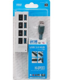 USB-концентратор SmartBuy (SBHA-7304-W) White с выключателями USB 3.0..