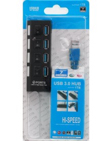 USB-концентратор SmartBuy (SBHA-7304-B) Black с выключателями USB 3.0..