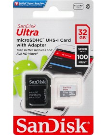 Карта памяти  MicroSDHC     32Gb (Class  10)  Sandisk +  Адаптер SD Ultra L..