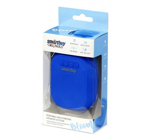 Миниспикер Smart Buy (SBS-  150) Bloom          Bluetooth FM,MP3 USB,TF, Blue