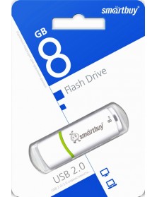 USB Флеш-Драйв    8Gb  Smart Buy Crown White..