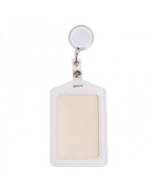 Чехол для бейджа вертикальный с ретрактором белый..