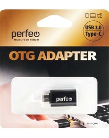 Кабель  Perfeo (PF-VI-O006) Адаптер USB - Type-C c OTG, 3.0 Black (PF_A4270..