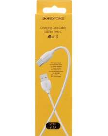 Кабель  USB - Type C Borofone BX 19 1.0 m,3.0A White,коробочка Силикон..