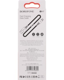 Кабель  USB - MicroUSB Borofone BX 47 1.0 m,2.4A White,коробочка Силикон
