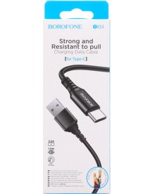 Кабель  USB - Type C Borofone BX 54 1.0 m,2.4A Black,коробочка Нейлон