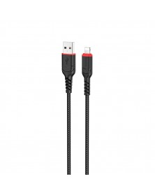 Кабель  USB - 8-pin Hoco X  59 1.0 m, 2.4A, Black, коробочка Нейлон..