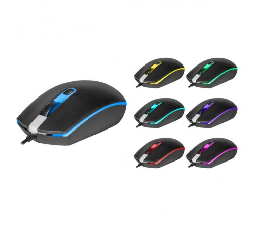 Мышь DEFENDER    986 Dot             (USB, 1600dpi,Optical) Black 7 цветов подсветки Блистер