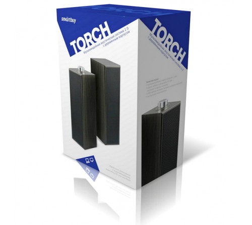 Колонки Smart Buy (SBA 2560)                2.0 (2*   3W)  Torch МДФ, питание 5V или от USB