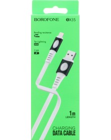 Кабель  USB - 8-pin Borofone BX 35 1.0 m,2.4A White,коробочка Силикон..