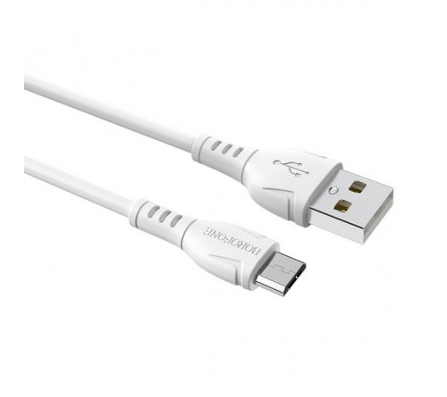 Кабель  USB - MicroUSB Borofone BX 51 1.0 m,2.4A White,коробочка Пластик