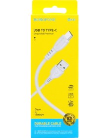 Кабель  USB - Type C Borofone BX 51 1.0 m,3.0A White,коробочка Пластик..