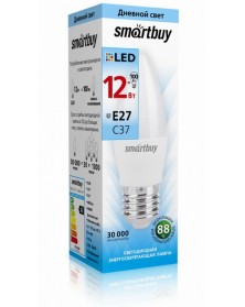 Лампа светодиодная SmartBuy (LED) C37-  12W-4000K E27 Белый свет Свеча..