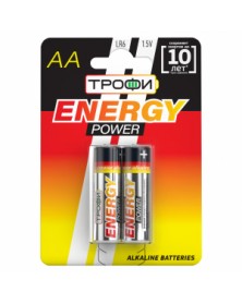 Батарейка ТРОФИ            LR6  Alkaline  (  2BL)(40)(320) ENERGY POWER..