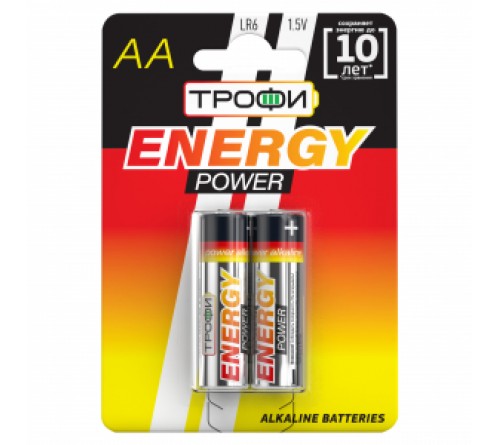 Батарейка ТРОФИ            LR6  Alkaline  (  2BL)(40)(320) ENERGY POWER