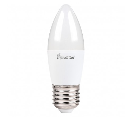 Лампа светодиодная SmartBuy (LED) C37-  12W-6000K E27 Холодный Дневной свет Свеча