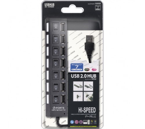USB-концентратор SmartBuy (SBHA-7207-B) Black с выключателями