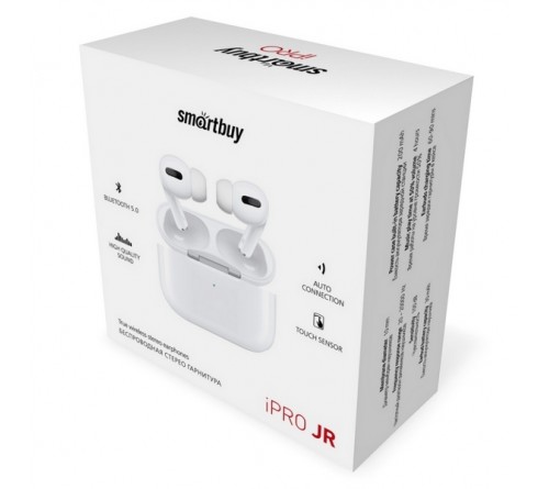 Гарнитура SmartBuy TWS Pro JR       (Вакуумная)             (10) White  HiFi Bluetooth (SBH 3015) Touch-сенсор BT 5.0