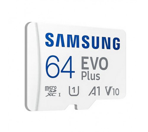 Карта памяти  MicroSDXC     64Gb (Class  10)  Samsung +  Адаптер SD Evo Plus UHS-I U1 (130 Mb/s)