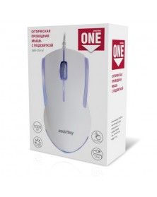 Мышь Smart Buy  350 W  ONE          (USB, 1000dpi,Optical) White Soft-Touch..