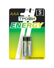 Батарейка ТРОФИ            LR03  Alkaline  (  2BL)(20)(480) ENERGY Alkaline..