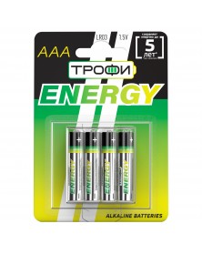 Батарейка ТРОФИ            LR03  Alkaline  (  4BL)(40)(960) ENERGY Alkaline..