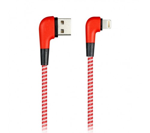Кабель  USB - Lighting iPhone SmartBuy (iK-512NSL red) Socks L-Type 1.0 m, 2.0A Red, пакет