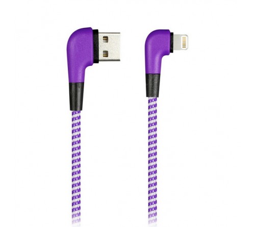 Кабель  USB - Lighting iPhone SmartBuy (iK-512NSL violet) Socks L-Type 1.0 m, 2.0A Violet, пакет