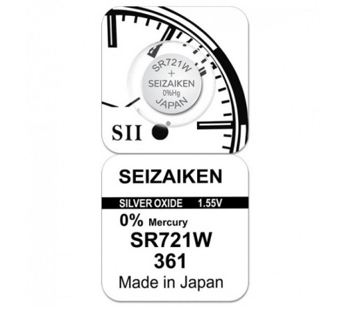 Батарейка SEIZAIKEN 361 (SR721W) Silver Oxide 1.55V (1/10/100)