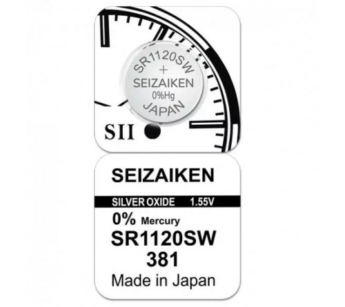 Батарейка SEIZAIKEN 381 (SR1120SW) Silver Oxide 1.55V (1/10/100)