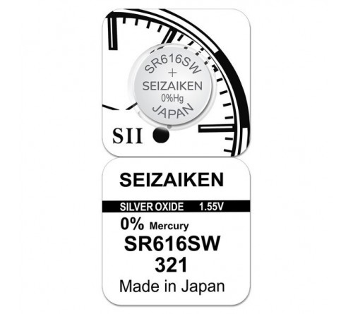 Батарейка SEIZAIKEN 321 (SR616SW) Silver Oxide 1.55V (1/10/100)